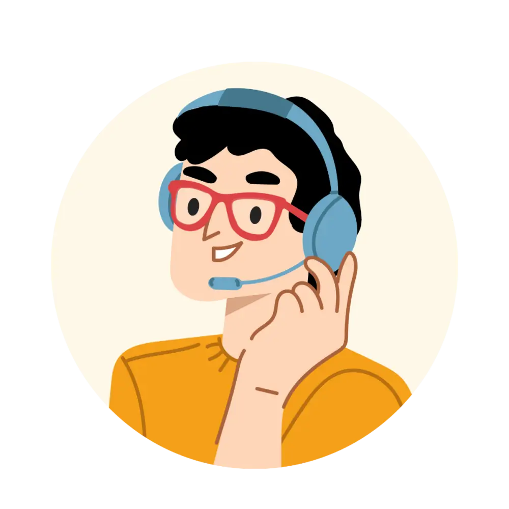 Cartoon IT engineer providing technical support and troubleshooting technology issues