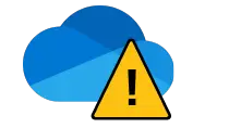 Microsoft OneDrive warning icon in blue
