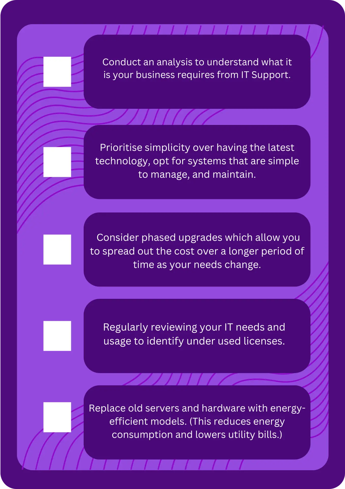 Business analysing its IT support requirements to improve performance, security and operational efficiency