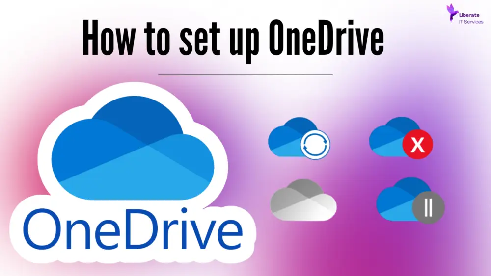 User setting up OneDrive to securely store, sync and access files across devices