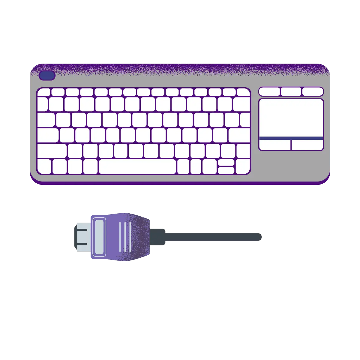 Computer keyboard used for typing and interacting with business applications