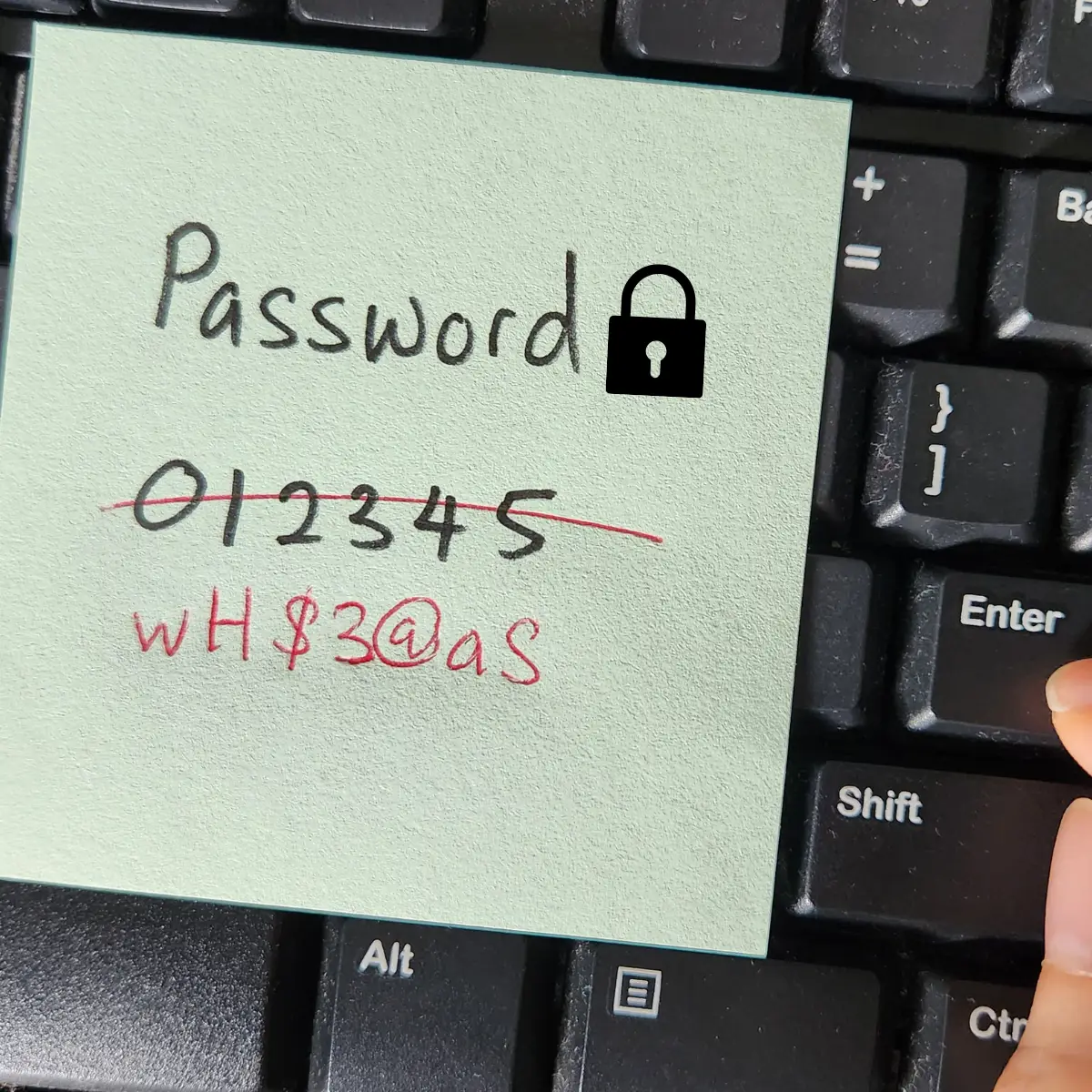 Example of a strong complex password designed to improve account security