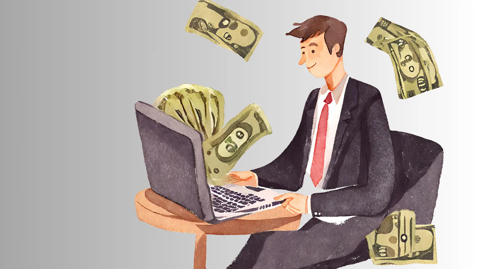 Person earning money online using a laptop