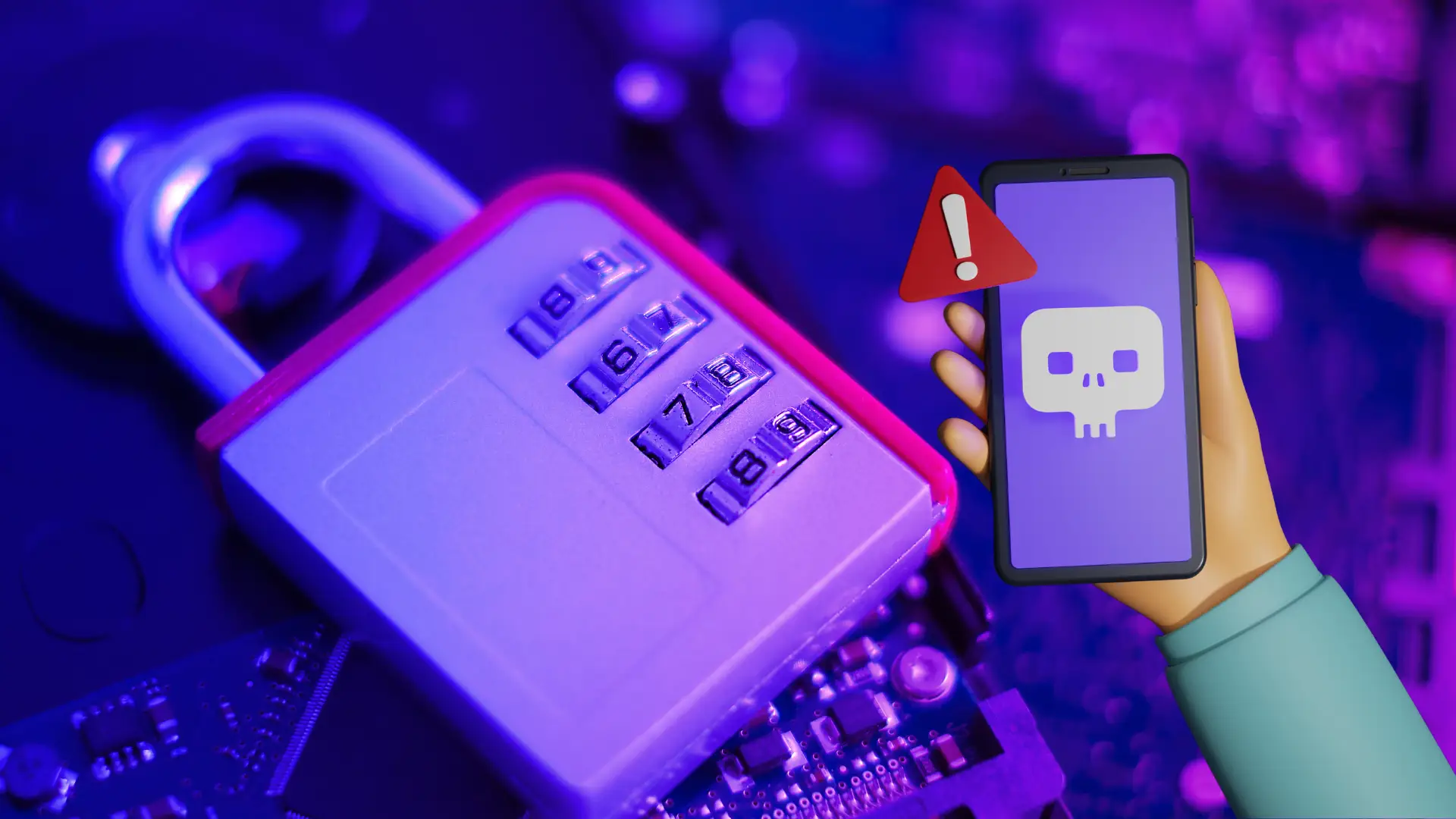 Cybercriminal targeting a mobile phone with a cyberattack