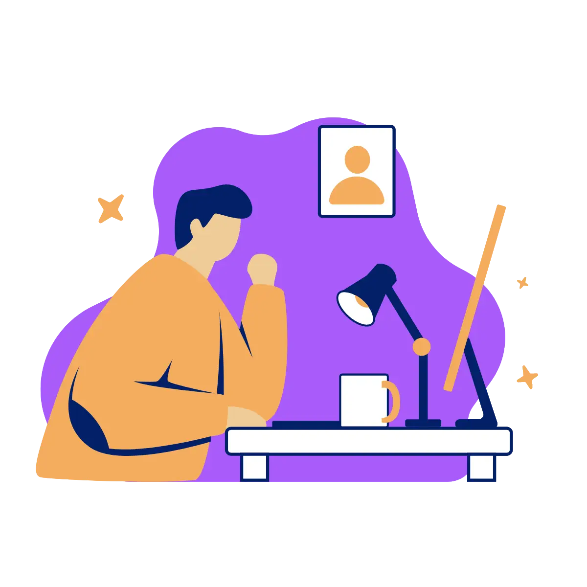 Professional working at a desk using a computer in an office environment